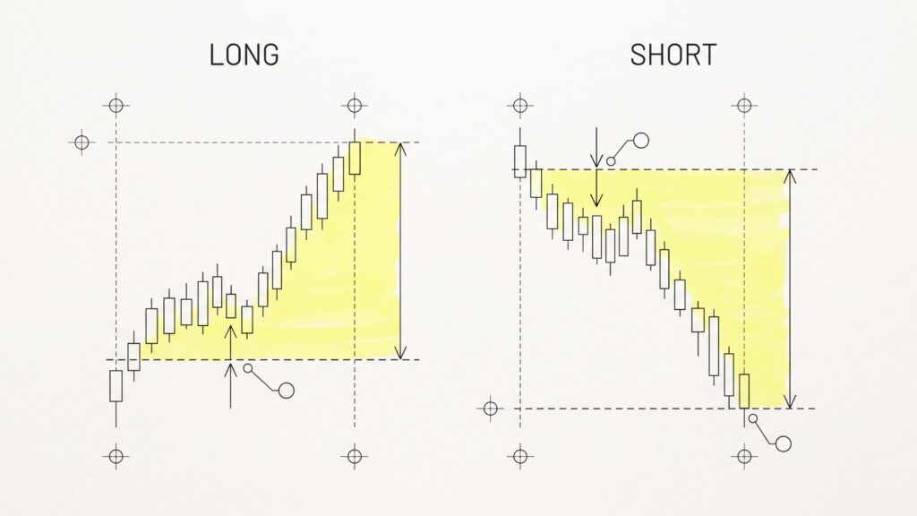 Long und Short: Gewinn bei steigenden und bei fallenden Kursen