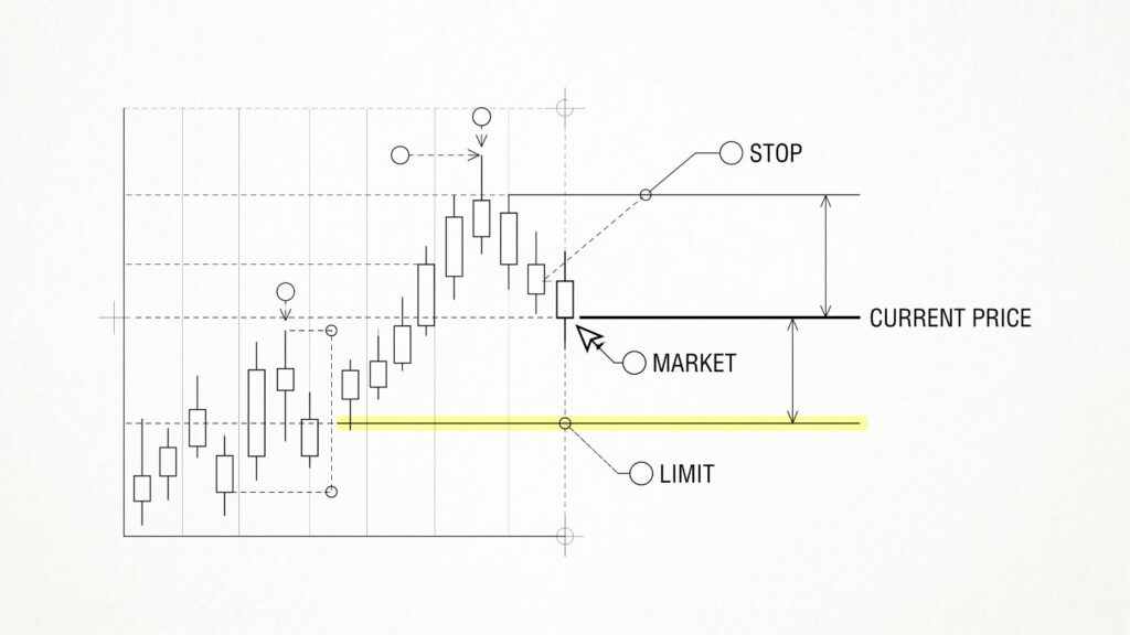 Ordertypen im Chart: Market-Order, Limit-Order und Stop-Order